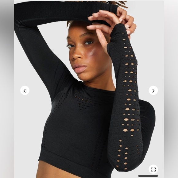 Gymshark/ Glow long sleeve seamless crop  top/ Size US XS/S (see measurement) - Picture 2 of 13